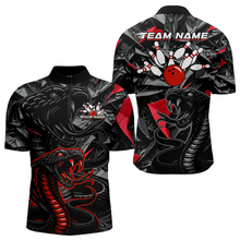 Load image into Gallery viewer, Custom Red Cobra Snake Bowling Jersey for Men Bowling Team Shirts Bowling Uniform Polo &amp; 1/4 Zip HNT137