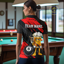 Load image into Gallery viewer, Custom Funny Red Beer 8 Ball Pool Women Billiard Polo &amp; 1/4 Zip, Billiard Shirt, Billiard Team Jerseys NNT146