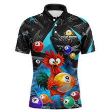 Load image into Gallery viewer, Custom Funny Turquoise Chicken 9 Ball Pool Billiard Shirt for Men Polo &amp; 1/4 Zip, Billiard Team Jerseys NNT157