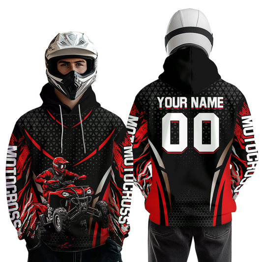 Personalized Red ATV Motocross Hoodie Jersey Off-Road Hoodie Shirt for Kid Men Women HOT41