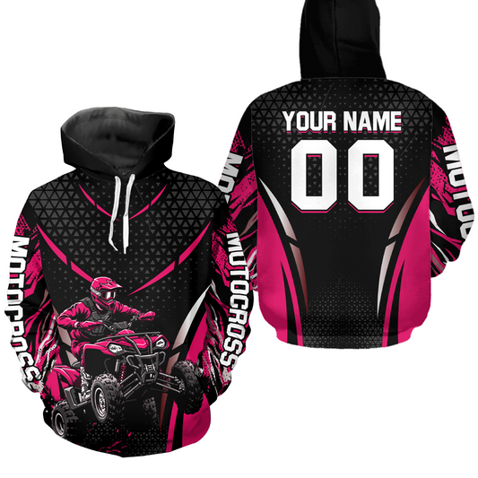 Personalized Pink ATV Motocross Hoodie Jersey Off-Road Hoodie Shirt for Kid Men Women HOT41