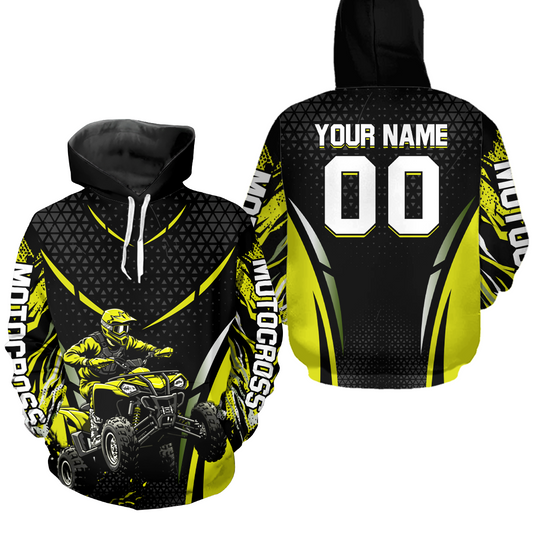 Personalized Yellow ATV Motocross Hoodie Jersey Off-Road Hoodie Shirt for Kid Men Women HOT41
