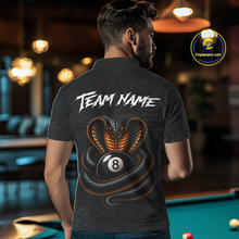 Load image into Gallery viewer, Custom Black Cobra Snake 8 Ball Billiard Shirt for Men Billiard Team Jersey Billiard League NNT188