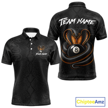 Load image into Gallery viewer, Custom Black Cobra Snake 8 Ball Billiard Shirt for Men Billiard Team Jersey Billiard League NNT188