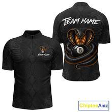 Load image into Gallery viewer, Custom Black Cobra Snake 8 Ball Billiard Shirt for Men Billiard Team Jersey Billiard League NNT188