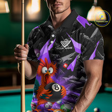 Load image into Gallery viewer, Custom Purple Funny Chicken 8 Ball &amp; 9 Ball Billiard Shirt for Men Billiard Team Jerseys NNT190