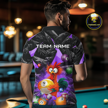 Load image into Gallery viewer, Custom Purple Funny Chicken 8 Ball &amp; 9 Ball Billiard Shirt for Men Billiard Team Jerseys NNT190