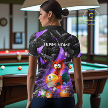 Load image into Gallery viewer, Custom Purple Funny Chicken 8 Ball &amp; 9 Ball Billiard Shirt for Women Billiard Team Jerseys NNT190