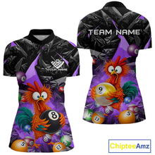 Load image into Gallery viewer, Custom Purple Funny Chicken 8 Ball &amp; 9 Ball Billiard Shirt for Women Billiard Team Jerseys NNT190