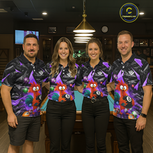 Load image into Gallery viewer, Custom Purple Funny Chicken 8 Ball &amp; 9 Ball Billiard Shirt for Men Billiard Team Jerseys NNT190