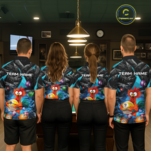 Load image into Gallery viewer, Custom Turquoise Funny Chicken 8 Ball &amp; 9 Ball Billiard Shirt for Women Billiard Team Jerseys NNT190