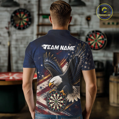 Custom American Flag Eagle Darts Shirt for Men Darts Team Jerseys Dartboard Shirt NNT293