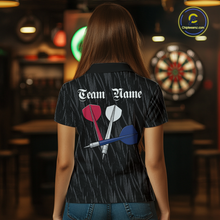 Load image into Gallery viewer, Custom American Flag Dart Shirts For Women Dart Board Shirts Polo &amp; 1/4 Zip Dart Jersey Team NNT126