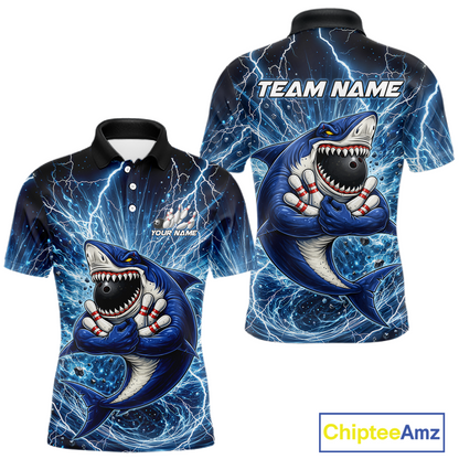 Custom Flame Shake Bowling Jersey for Men Polo & 1/4 Zip Bowling Team Shirts HNT223