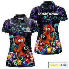 Load image into Gallery viewer, Custom Teal Purple Chicken 8 Ball Billiard Shirt for Women Billiard Jerseys Team Billiard League NNT197