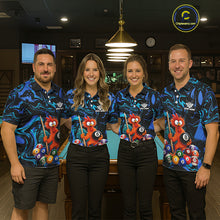 Load image into Gallery viewer, Custom Teal Blue Chicken 8 Ball Billiard Shirt for Women Billiard Jerseys Team Billiard League NNT197