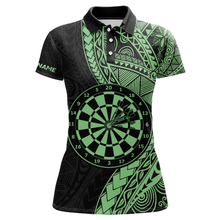 Load image into Gallery viewer, Custom Green Tribal Dart Shirts for Women Dart Team Jersey Dartboard Gifts Polo &amp; 1/4 Zip NNT163