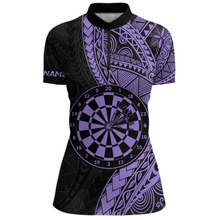 Load image into Gallery viewer, Custom Purple Tribal Dart Shirts for Women Dart Team Jersey Dartboard Gifts Polo &amp; 1/4 Zip NNT163
