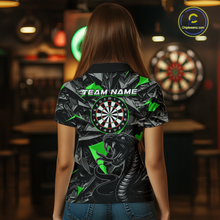 Load image into Gallery viewer, Green Custom Cobra Snake Dart Shirts for Women Dart Team Jersey Dartboard Gifts Polo &amp; 1/4 Zip NNT162