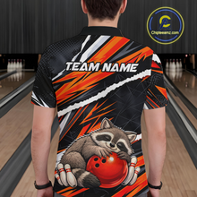 Load image into Gallery viewer, Custom Orange Raccoon Funny Bowling Jersey for Men Bowling Team Shirts Polo &amp; 1/4 Zip HNT247