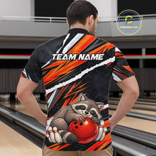 Load image into Gallery viewer, Custom Orange Raccoon Funny Bowling Jersey for Men Bowling Team Shirts Polo &amp; 1/4 Zip HNT247