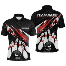 Load image into Gallery viewer, Custom Red Funny Bowling Jersey for Men Bowling Uniform Polo &amp; 1/4 Zip Bowling Team Shirts HNT128