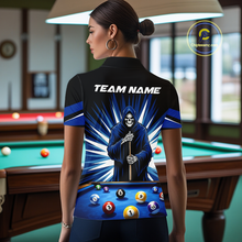 Load image into Gallery viewer, Custom Grim Reaper 8 Ball and 9 Ball Billiard Shirts for Women Billiard League Billiard Team Shirts NNT105