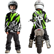Load image into Gallery viewer, Green Youth Motocross Shirts MX Racing Custom Dirt Bike Shirts Kid Men Women UPF30+ DNT33