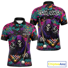 Load image into Gallery viewer, Custom Graffiti Grim Reaper 8 Ball Billiard Shirt for Men Billiard Team Jersey Billiard League NNT186