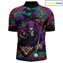 Load image into Gallery viewer, Custom Graffiti Grim Reaper 8 Ball Billiard Shirt for Men Billiard Team Jersey Billiard League NNT186