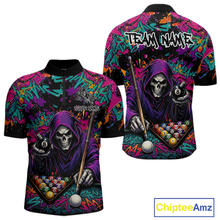 Load image into Gallery viewer, Custom Graffiti Grim Reaper 8 Ball Billiard Shirt for Men Billiard Team Jersey Billiard League NNT186