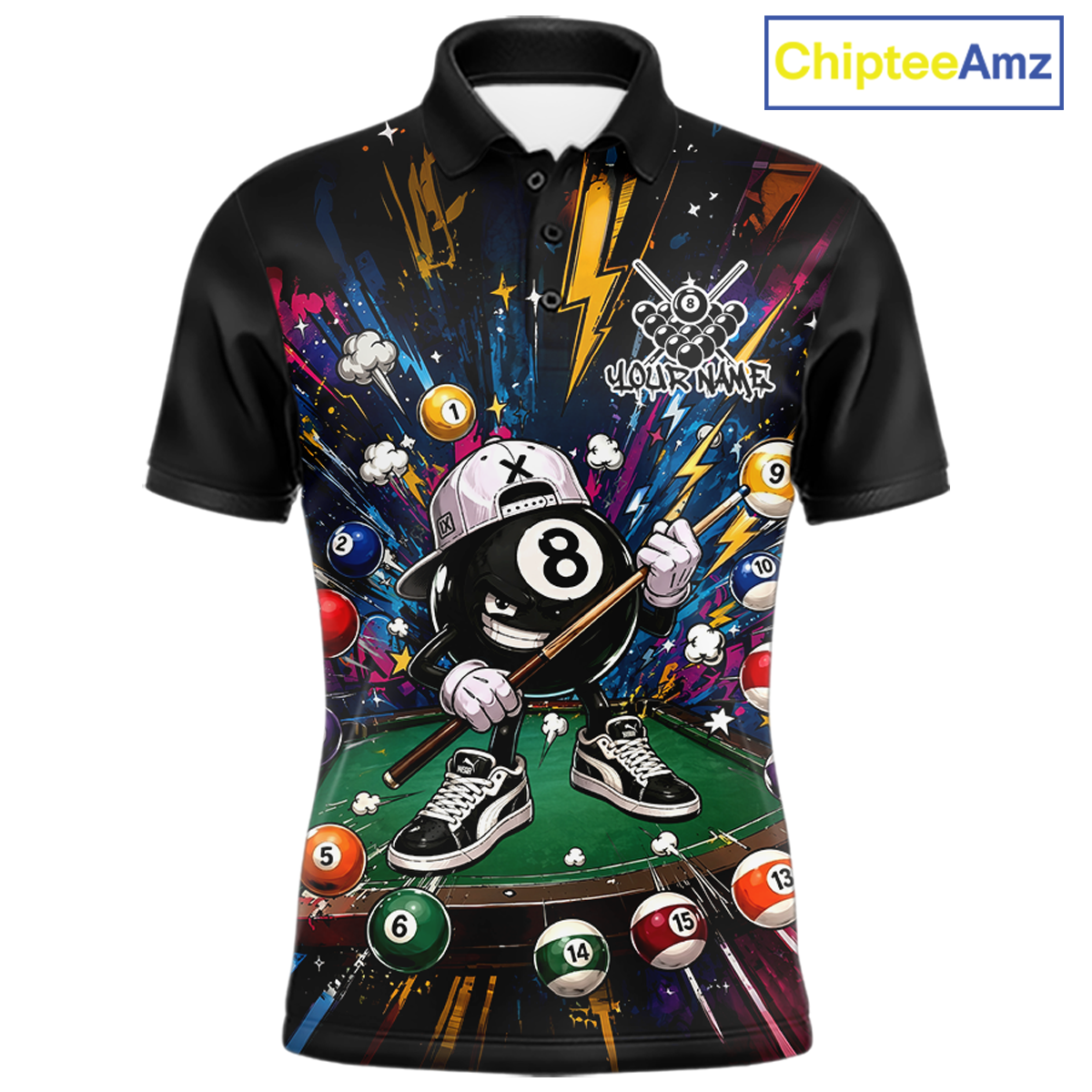 Custom Funny 8 Ball Pool Shirts Billiard Shirt for Men Billiard Team Jersey Billiard League NNT183