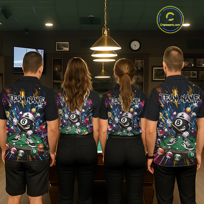 Custom Funny 8 Ball Pool Shirts Billiard Shirt for Men Billiard Team Jersey Billiard League NNT183