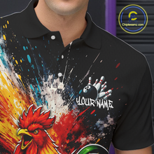 Load image into Gallery viewer, Custom Funny Rooster Bowling Jersey for Men Bowling Team Shirts Bowling Polo &amp; 1/4 Zip HNT256