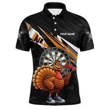 Load image into Gallery viewer, Orange Funny Turkey Chicken Darts Shirt for Men Darts Team Jerseys Polo &amp; 1/4 Zip Dart League NNT130