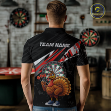 Load image into Gallery viewer, Red Funny Turkey Chicken Darts Shirt for Men Darts Team Jerseys Polo &amp; 1/4 Zip Dart League NNT130