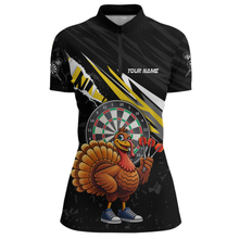 Load image into Gallery viewer, Yellow Funny Turkey Chicken Darts Shirt for Women Darts Team Jerseys Polo &amp; 1/4 Zip Dart League NNT130