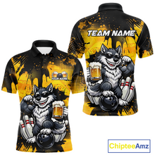 Load image into Gallery viewer, Custom Beer Wolf Bowling Jersey for Men Bowling Team Shirts Bowling Polo &amp; 1/4 Zip HNT264