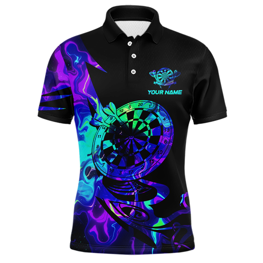 Custom Neon Pattern Dart Shirts For Men Dart Board Shirts Polo & 1/4 Zip Dart Jersey Team NNT129