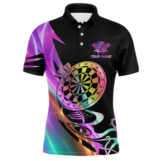 Custom Neon Pattern Dart Shirts For Men Dart Board Shirts Polo & 1/4 Zip Dart Jersey Team NNT128