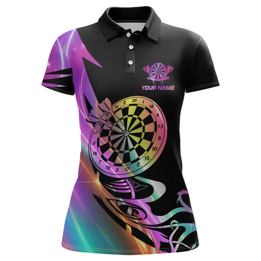 Custom Neon Pattern Dart Shirts For Women Dart Board Shirts Polo & 1/4 Zip Dart Jersey Team NNT128