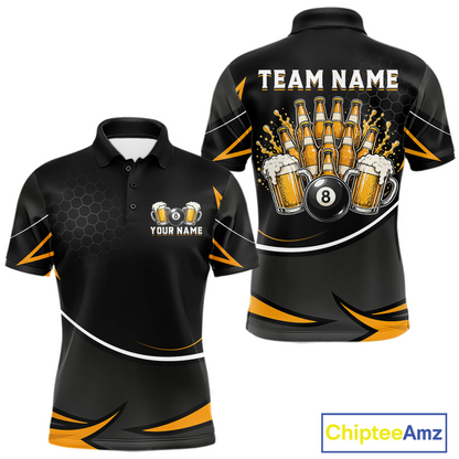 Custom Beer 8 Ball Billiard Shirt for Men Billiard Team Jersey Billiard League Billiard Uniform NNT187