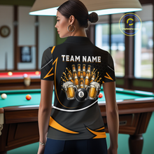 Load image into Gallery viewer, Custom Beer 8 Ball Billiard Shirt for Women Billiard Team Jersey Billiard League Billiard Uniform NNT187