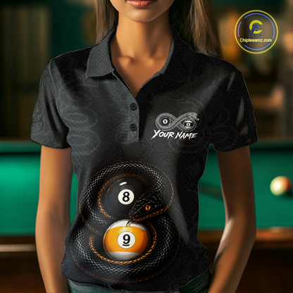 Custom Snake Yin Yang 8 Ball 9 Ball Billiard Shirt for Women Billiard Team Jersey Billiard League NNT185
