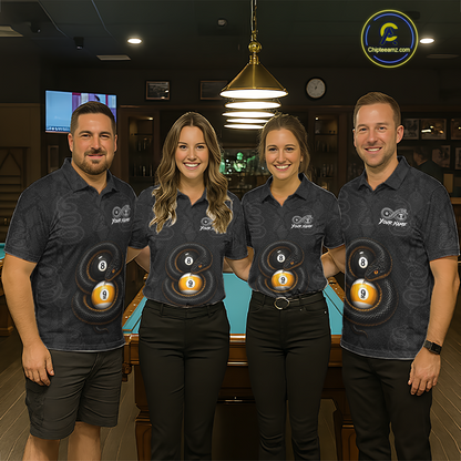 Custom Snake Yin Yang 8 Ball 9 Ball Billiard Shirt for Women Billiard Team Jersey Billiard League NNT185