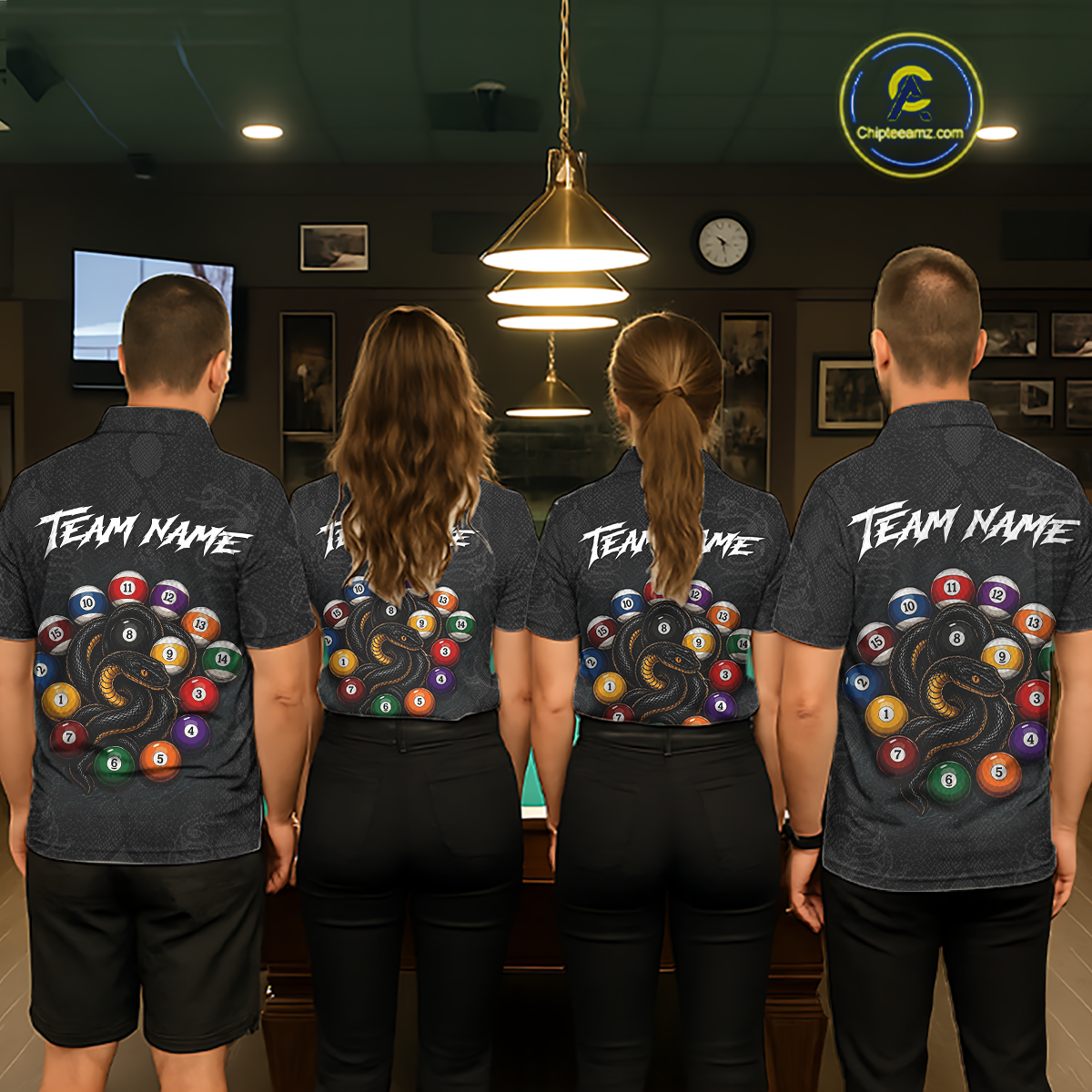 Custom Snake Yin Yang 8 Ball 9 Ball Billiard Shirt for Women Billiard Team Jersey Billiard League NNT185
