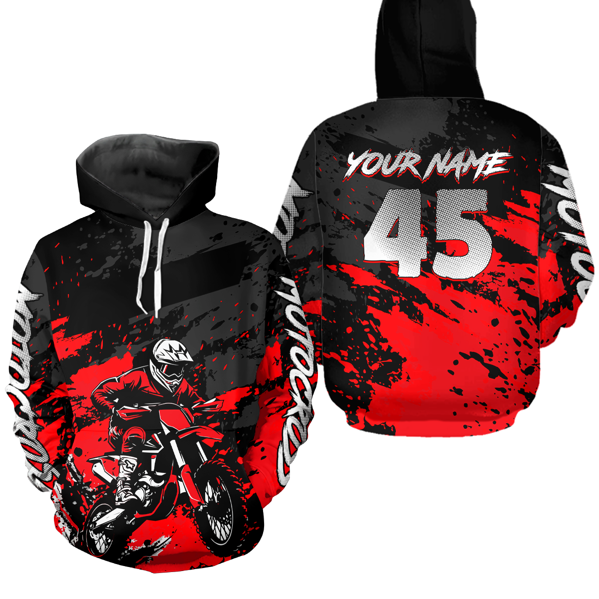 Custom Red Youth Motocross Hoodie Jersey Kid Men Women Dirt Bike Motorcycle Hoodie HOT35