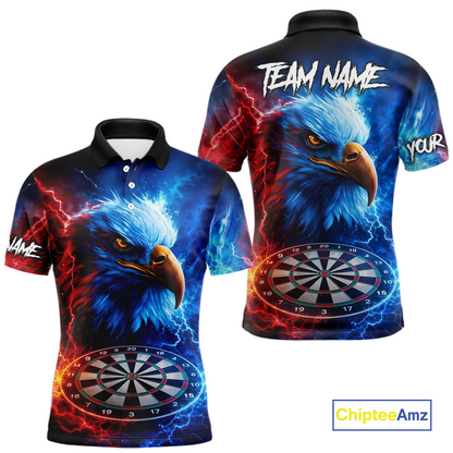 Custom Lightning Thunder Eagle Dart Shirts for Men Darts Team Jerseys Polo & 1/4 Zip NNT137