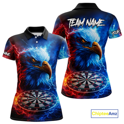 Custom Lightning Thunder Eagle Dart Shirts for Women Darts Team Jerseys Polo & 1/4 Zip NNT137