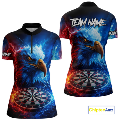 Custom Lightning Thunder Eagle Dart Shirts for Women Darts Team Jerseys Polo & 1/4 Zip NNT137